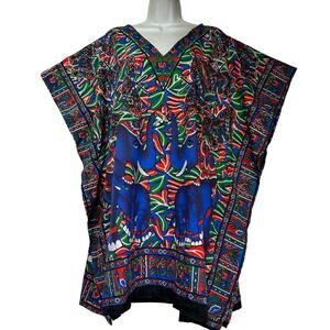 my take elephant butterfly short kaftan beach cover up OS